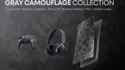 PS5 Lança camuflagem cinza